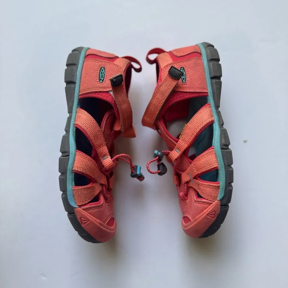 KEEN Sandals Kids Size 3 Racing Red/Orange Seacamp II CNX-C 1022989 CD-D 010819